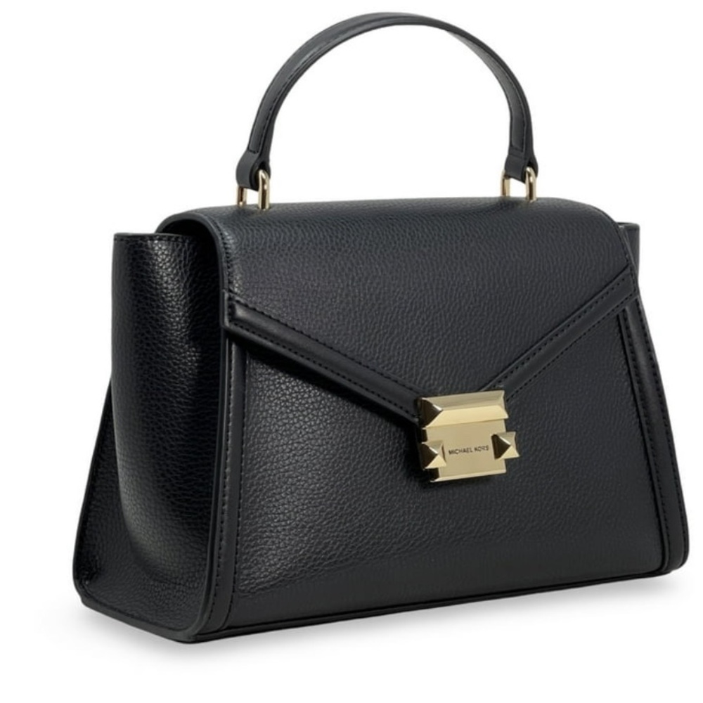 Michael Kors Whitney Medium Leather Flap Satchel Shoulder Crossbody Bag 
Black - Picture 4 of 16